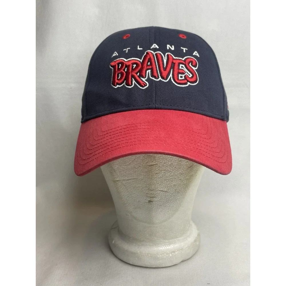 VTG Atlanta Braves Youth Cap Twins Enterprise Blue Red Adjustable Strapback Hat